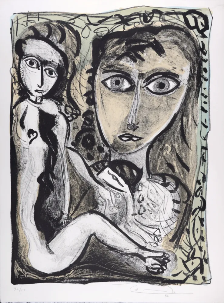 Litografia Franqui - Figures, 1986 - Hand-signed