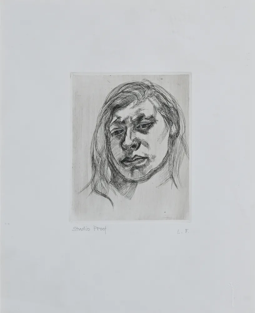 Gravura Freud - Lucian Freud (1922–2011) – Head of a Girl II – Etching on paper – 1982