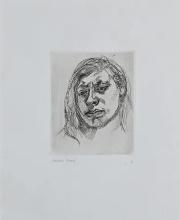 Gravura Freud - Lucian Freud (1922–2011) – Head of a Girl II – Etching on paper – 1982