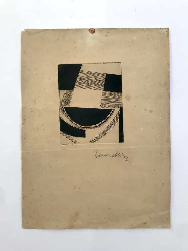 Água-Forte Freundlich - Sans titre (composition abstraite)