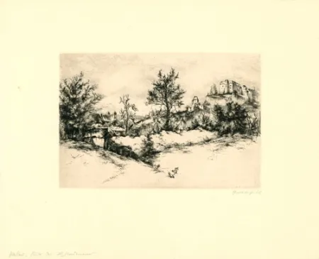 Gravura Fuchs - Passau, Hinter der Stadtmauer (Passau, Behind the City Wall)