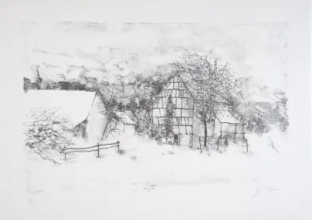 Litografia Gantner - La ferme endormie