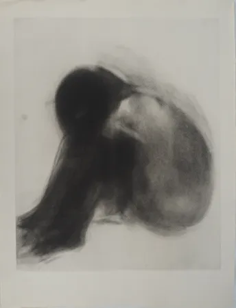 Gravura Garache - Nu recroquevil