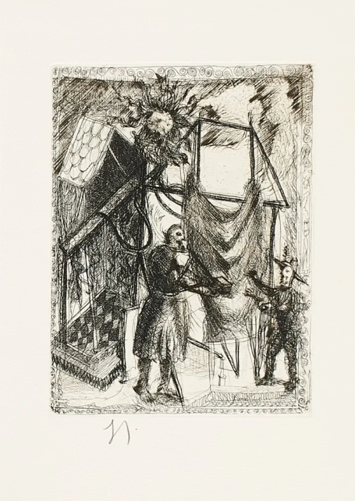 Gravura Garouste - Sans titre carte de voeix