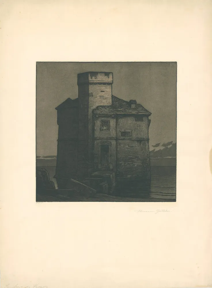 Água-Forte E Água-Tinta Gattiker - La Torre di Rapallo (Torre Pagana)