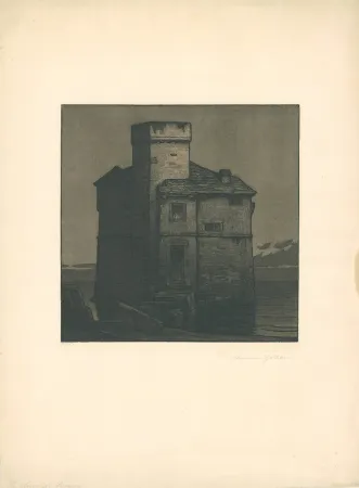 Água-Forte E Água-Tinta Gattiker - La Torre di Rapallo (Torre Pagana)