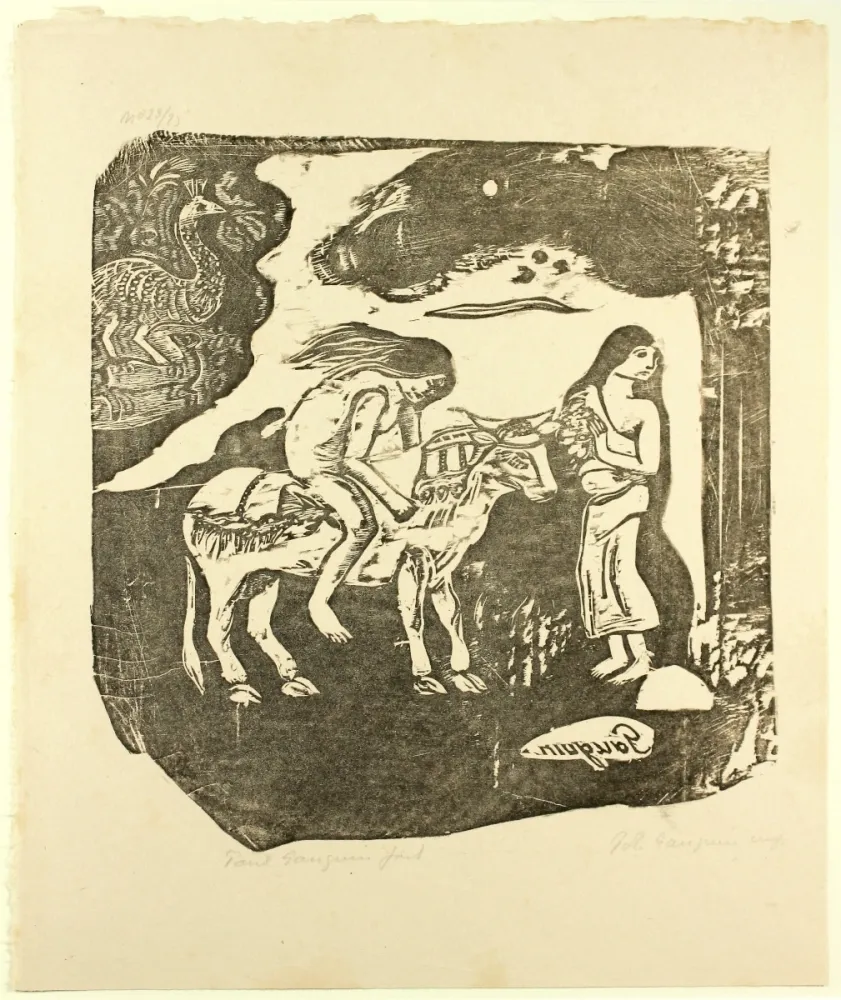 Xilogravura Gauguin - L'Enlèvement d'Europe 