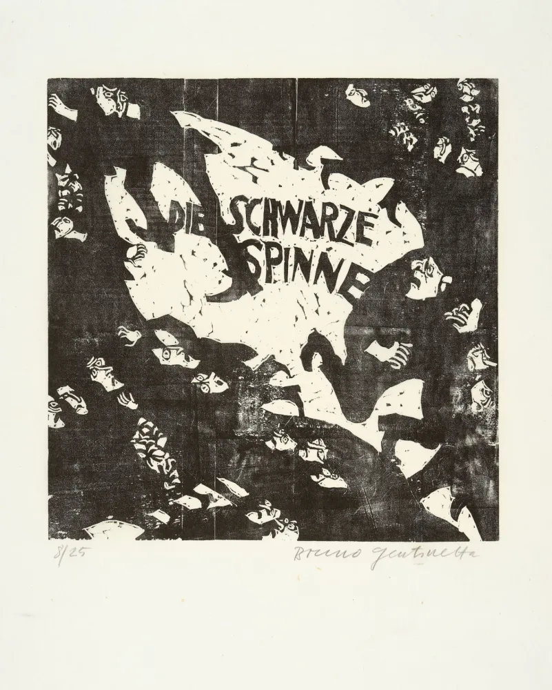 Xilogravura Gentinetta - Die schwarze Spinne. 