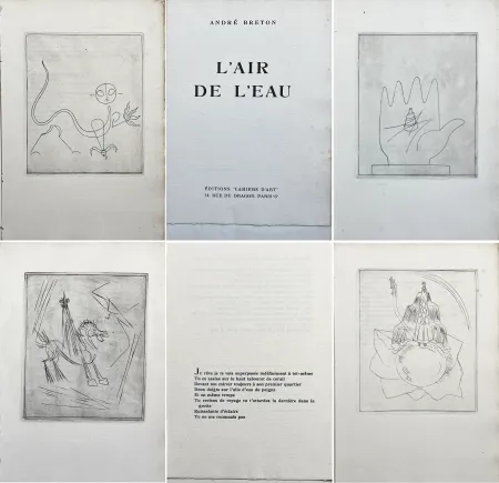 Livro Ilustrado Giacometti - André Breton. L'AIR DE L'EAU. 4 gravures originales (Paris 1934)