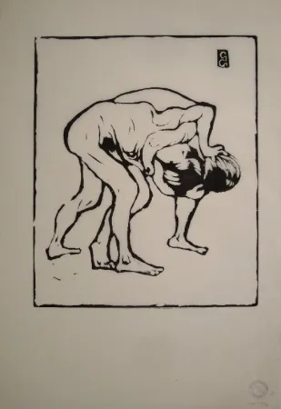 Xilogravura Giacometti - La Lotta I. – Ringende Knaben. – Diego und Alberto