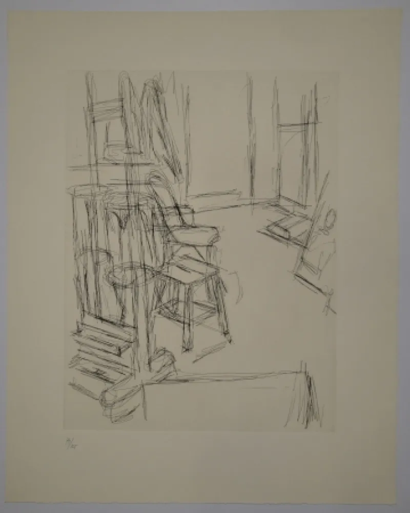 Gravura Giacometti - L'Atelier au chevalet (Studio with the Easel)