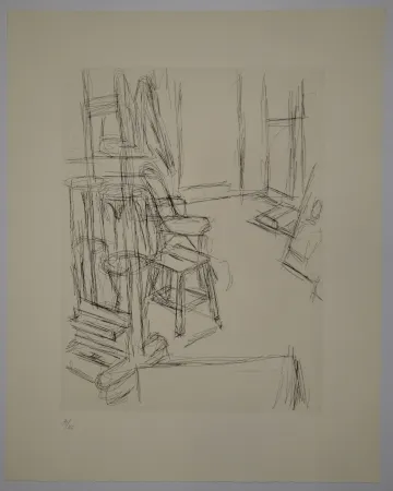 Gravura Giacometti - L'Atelier au chevalet (Studio with the Easel)