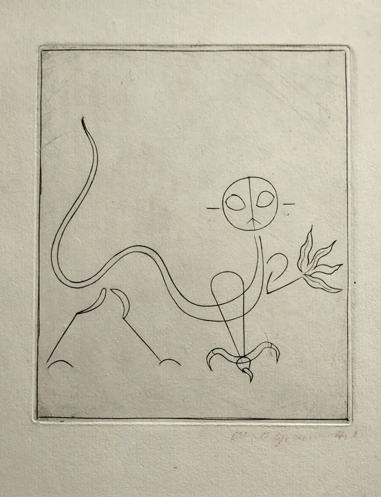 Ponta-Seca Giacometti - Le Chat, from  André Breton, l'Air de l'eau