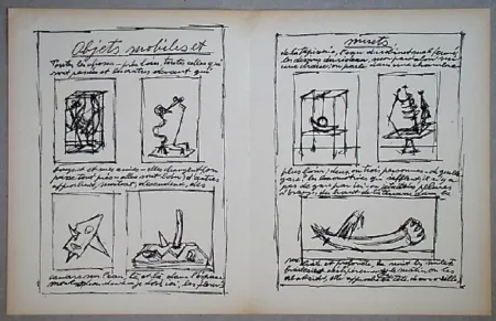 Litografia Giacometti - Objets mobiles