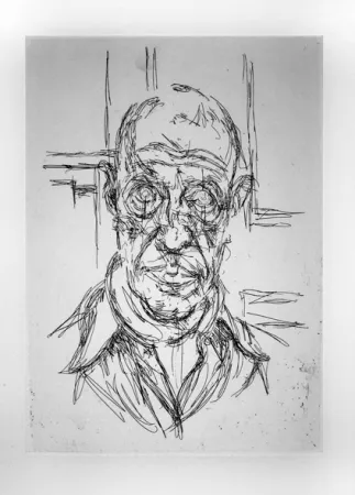Gravura Giacometti - Portrait de Michel Leiris