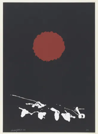 Serigrafia Gottlieb - Black Ground, Red Disc