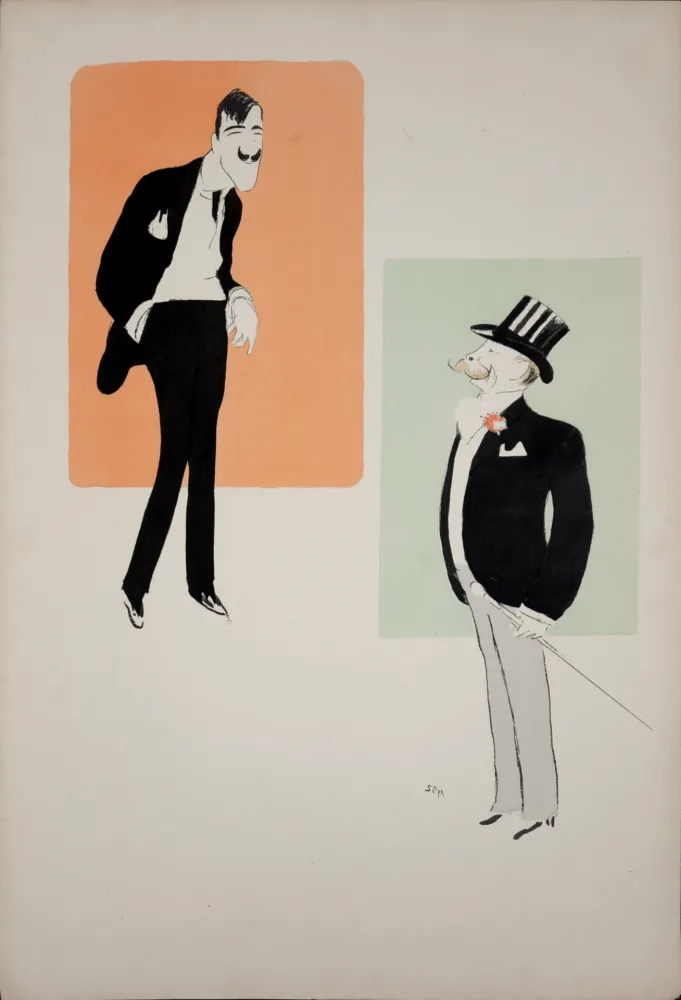 Litografia Goursat - Leonetto Cappiello et Duc de Morny, 1901