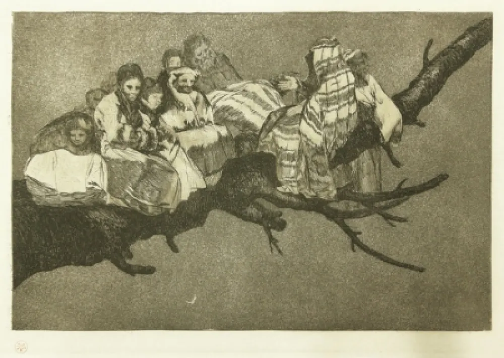 Água-Forte Goya - Andarse Po Las Ramas; Disparate Ridiculo, (plate 3 from Los Proverbios)