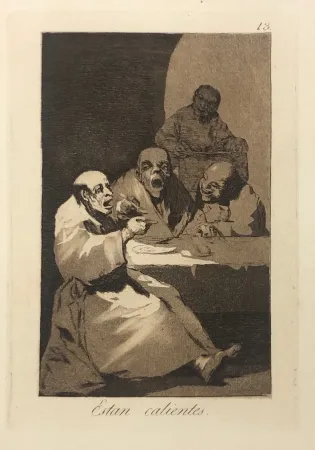 Água-Forte Goya - Capricho 13. Están calientes