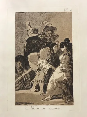 Água-Forte Goya - Capricho 6. Nadie se conoce