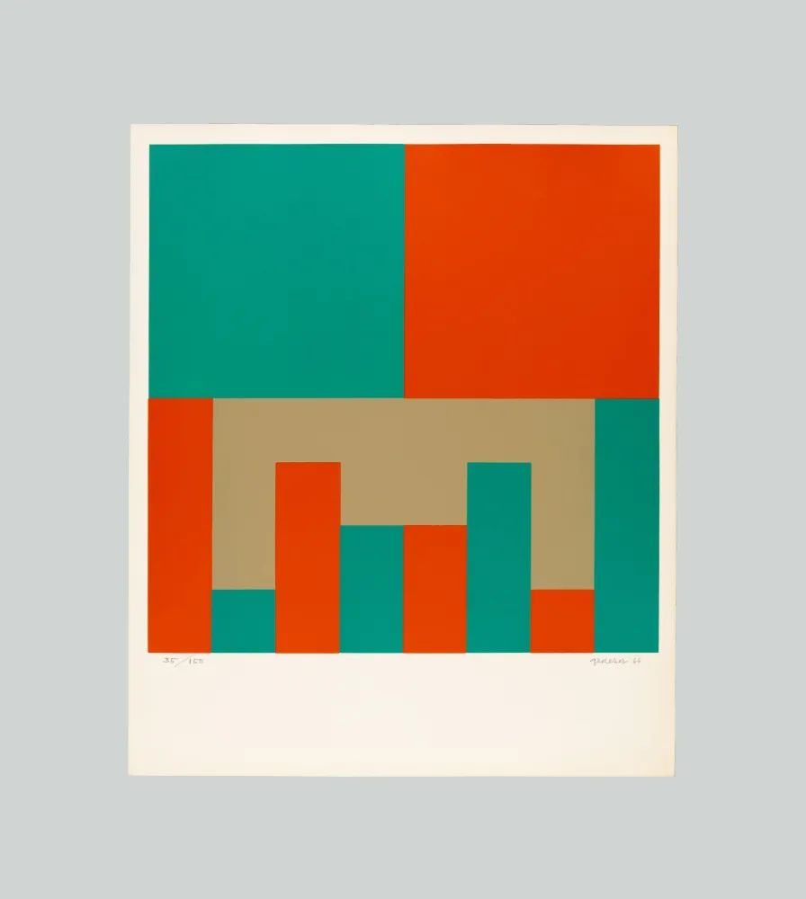 Serigrafia Graeser - Grun - Orange konstellation