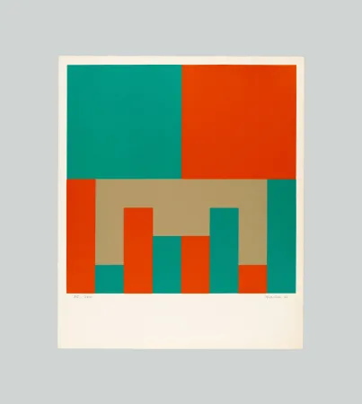 Serigrafia Graeser - Grun - Orange konstellation