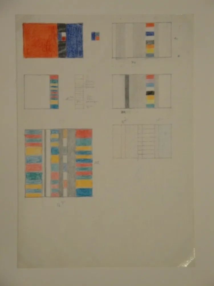 Sem Técnica Graeser - Skizzenblatt, um 1958.