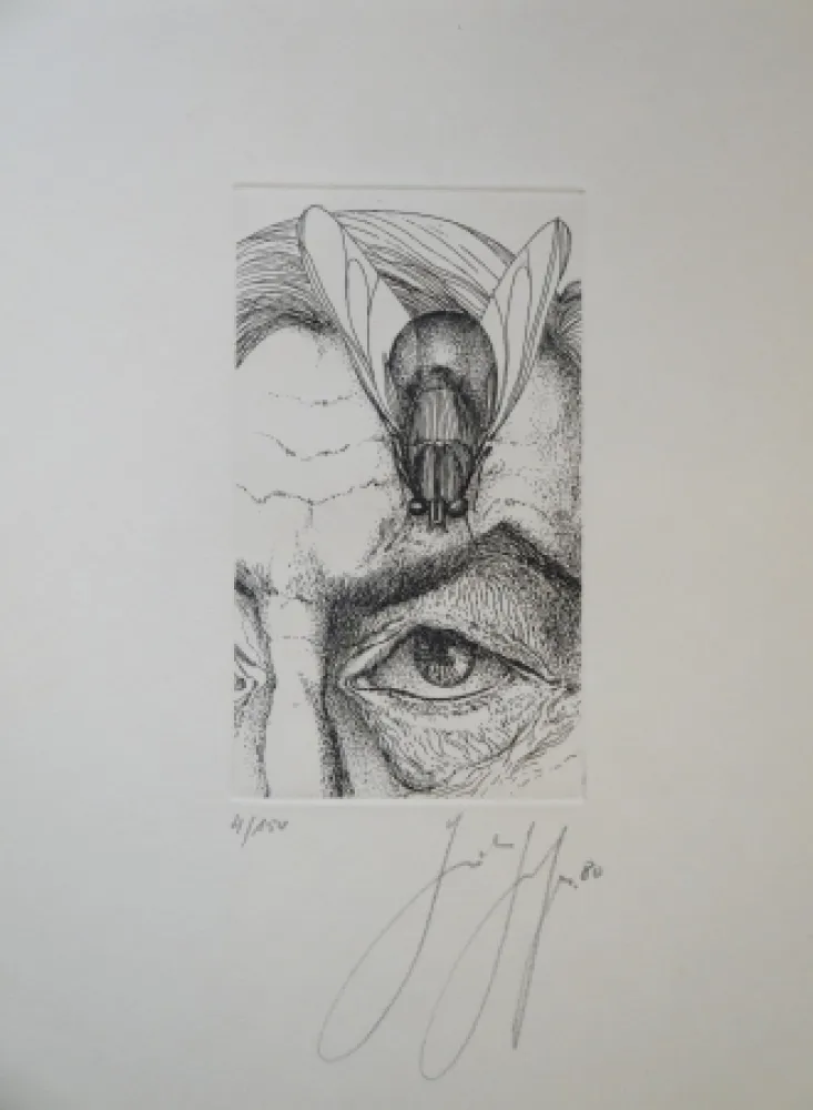 Gravura Grass - Selbstporträt mit Fliege