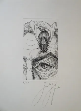 Gravura Grass - Selbstporträt mit Fliege