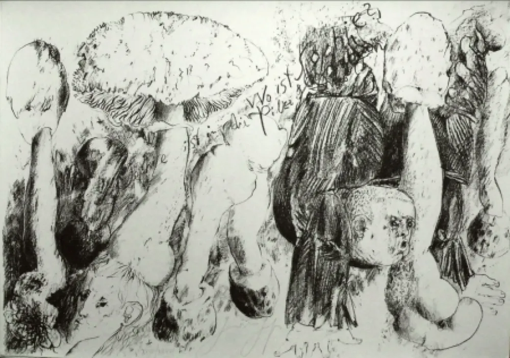 Litografia Grass - Senza titolo