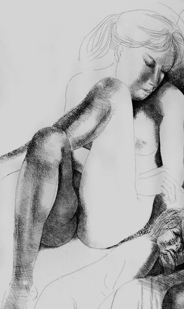 Água-Forte Greco - Nudo seduto