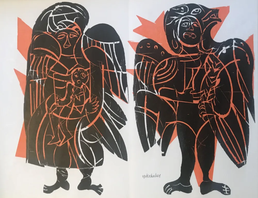 Xilogravura Grieshaber - Maria vom helle christlichen Haufen