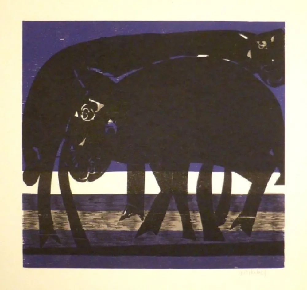 Xilogravura Grieshaber - Tiefebene