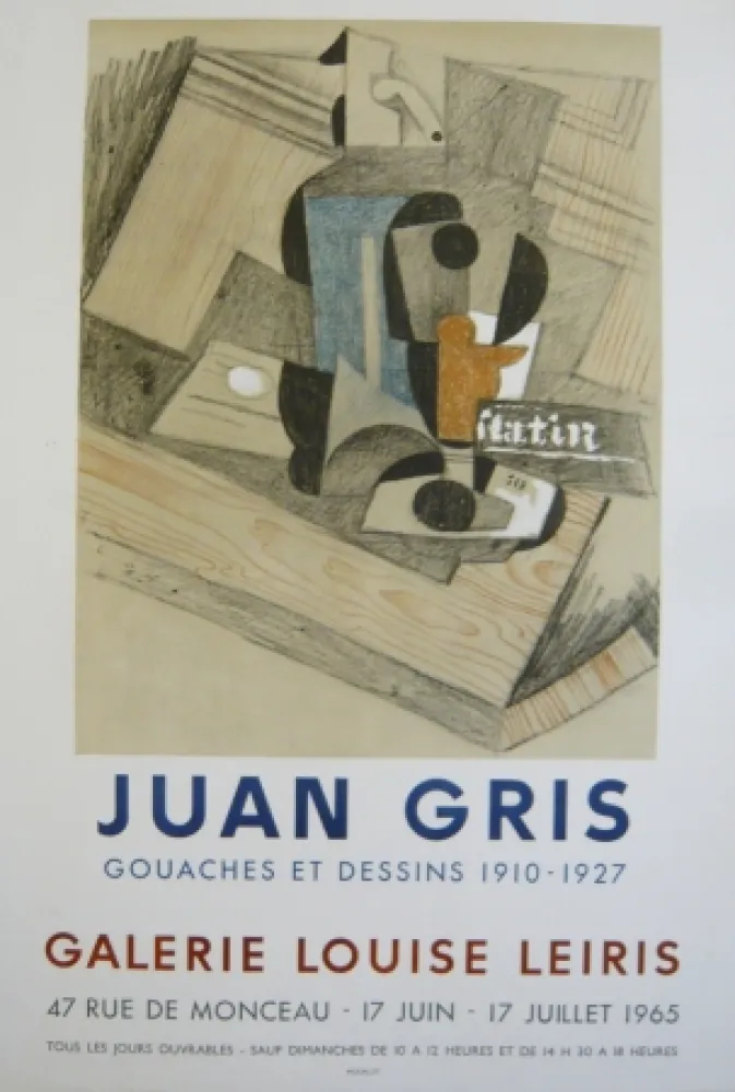 Cartaz Gris  - Affiche exposition  galerie Louise Leiris