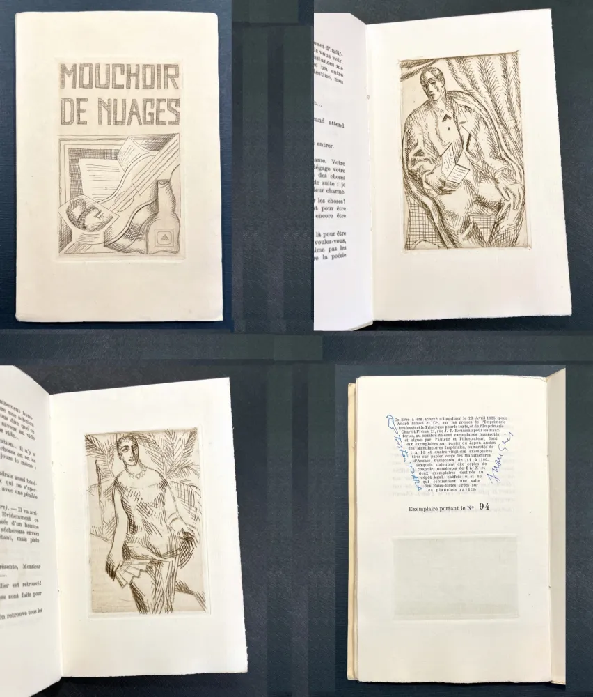 Livro Ilustrado Gris  - MOUCHOIR DE NUAGES. Avec 9 eaux-fortes originales de Juan Gris (1925)