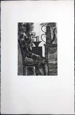 Gravura Gromaire - Femme à la cafetière (Chacographie du Louvre)