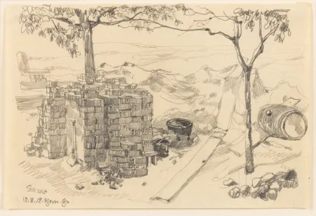 Sem Técnica Grosz - George Grosz (1893–1959) - Baustelle (Thorn) - pencil on paper - 1912