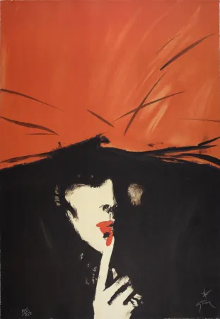 Litografia Gruau - Le secret, 1987 - Hand-signed!