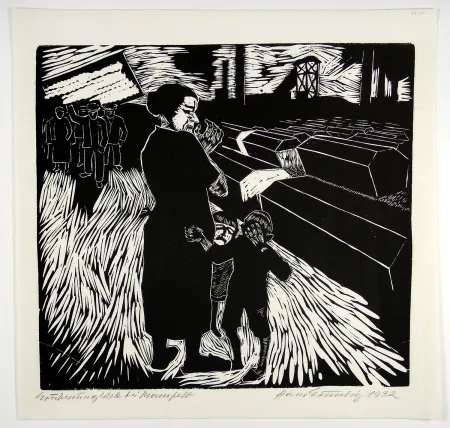 Xilogravura Grundig - Grubenunglück bei Mansfeld (Mining accident near Mansfeld)