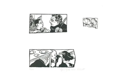 Linogravura Grützke - Bilder aus Bongs Stall