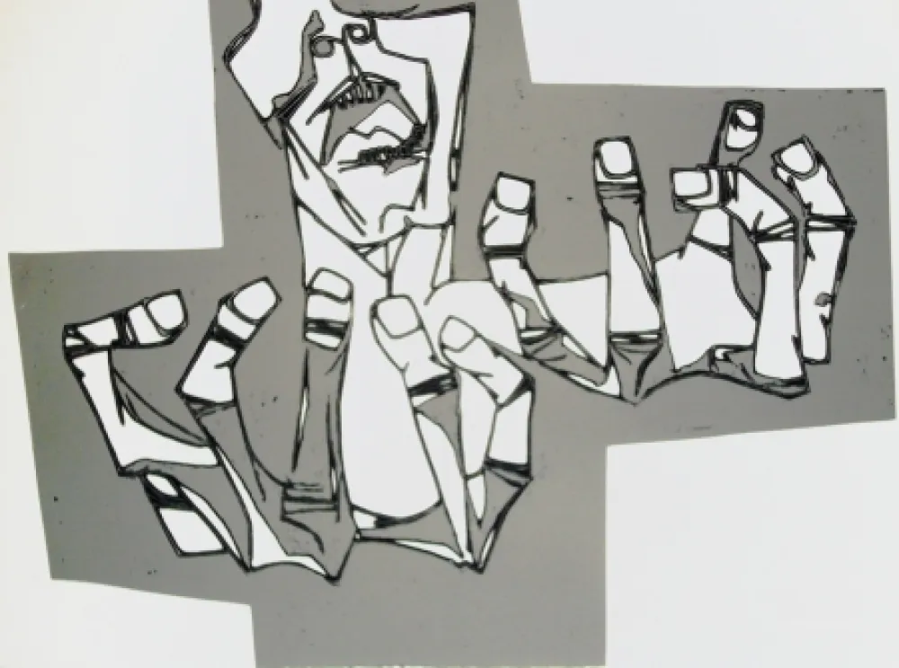 Gravura Guayasamin - Las manos de la ira