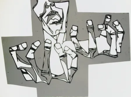 Gravura Guayasamin - Las manos de la ira