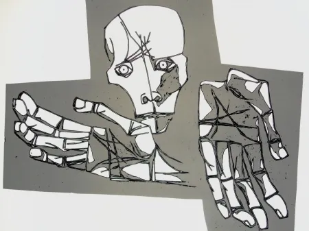 Gravura Guayasamin - Las manos desoladas