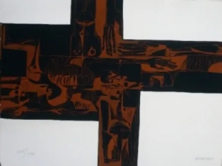 Gravura Guayasamin - Lidice 2 variante