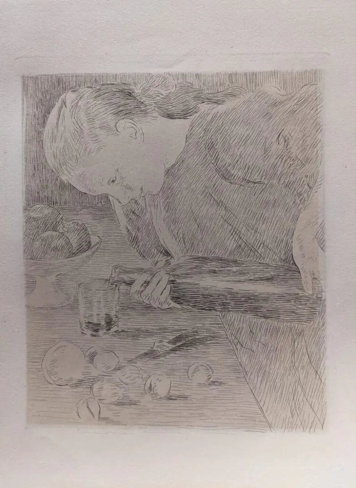 Gravura Guiguet - L'Enfant à la Bouteille