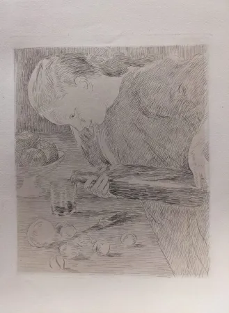 Gravura Guiguet - L'Enfant à la Bouteille