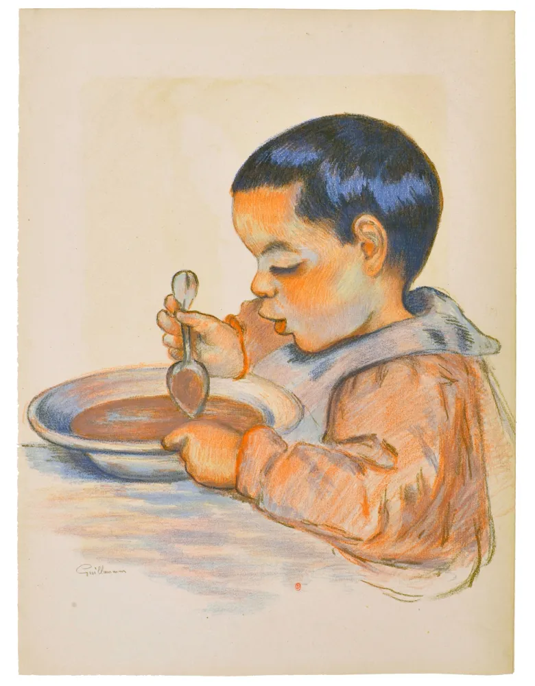 Litografia Guillaumin - Tête d'enfant