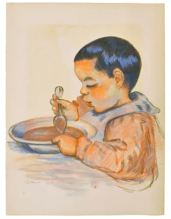 Litografia Guillaumin - Tête d'enfant