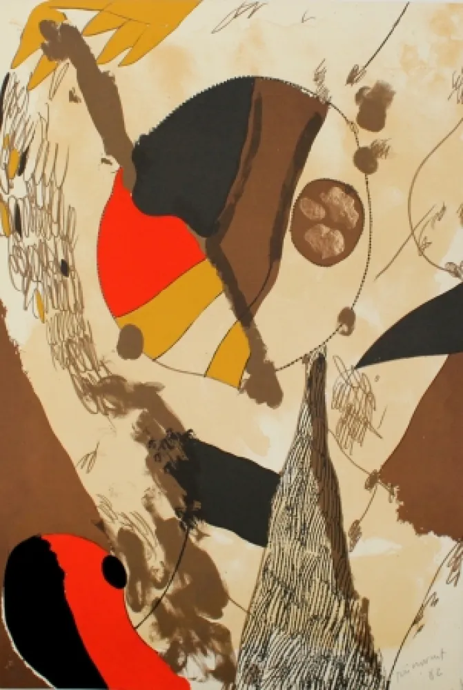 Litografia Guinovart - Com a cap