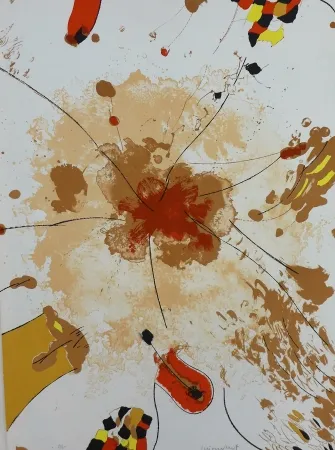 Litografia Guinovart - Com la roda